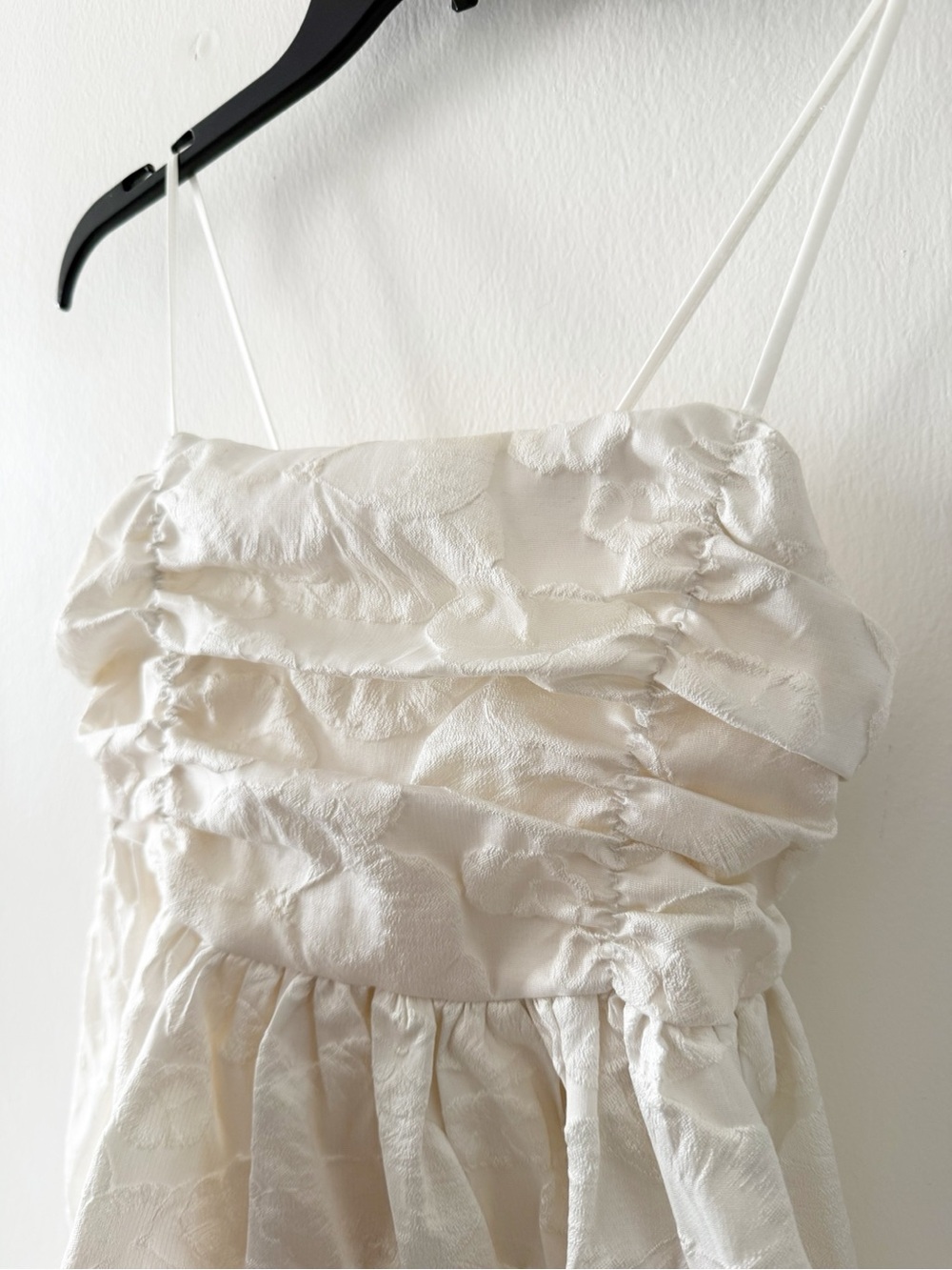 Sezane Editions Charlie Ivory White Floral Brocade Mini Dress Size US 4 - Picture 6 of 11